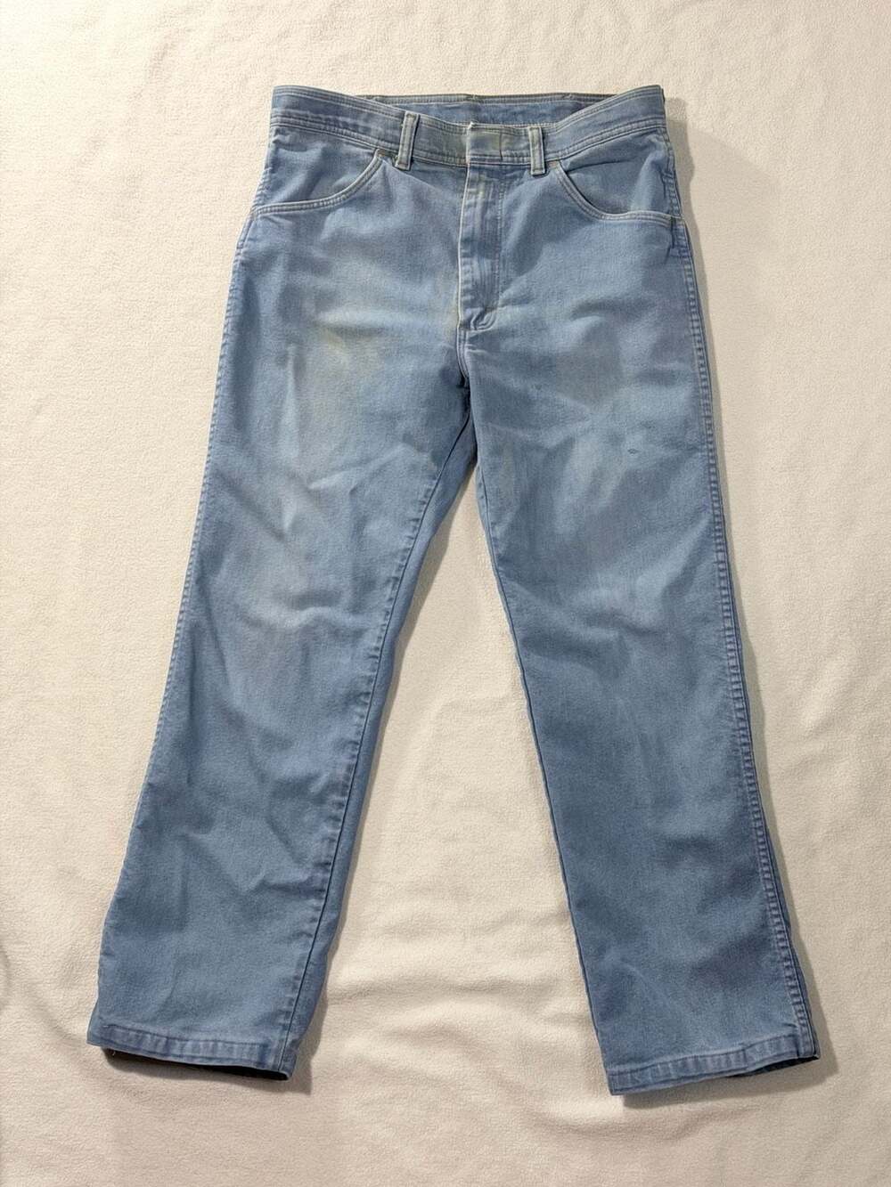 Vintage Mens Wrangler Jeans 31” x 27” Light Wash